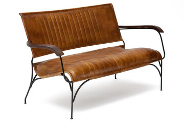 Диван Secret De Maison PAGANEL ( mod. 2106 D ) металл/кожа буйвола, 133*71*77, Античный светлый 