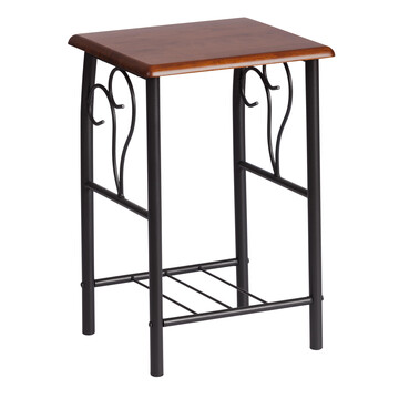 Тумба прикроватная PICCOLO металл/гевея, 37х40х60см, черный/красный дуб 