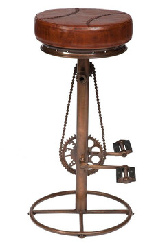 Стул барный Secret De Maison BIKE ( mod. 14524 ) металл/кожа буйвола, D38х82см, коричневый 