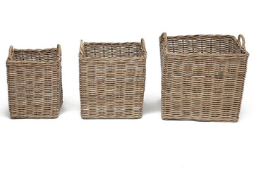 Корзина Secret De Maison Nambo (набор из 3 штук) натуральный ротанг, 57*57*50/58, 47*57*47/55, 36*36*43/50 см, Натуральный Кубу / Natural Kubu 
