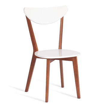Стул жесткое сиденье MAXI (Макси) каркас бук, сиденье, спинка - мдф, 86 х 48.5 х 54.5 см, Белый + Коричневый 