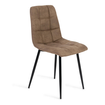 Стул CHILLY (mod. 7094) металл,ткань наппа, 45 х 55 х 87,5 см, светло-коричневый/черный, PK-01 