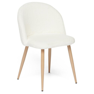 Стул MELODY (mod. 7003) металл,ткань, 46 х 47 х 77 х 52 см, белый плюш/бук 