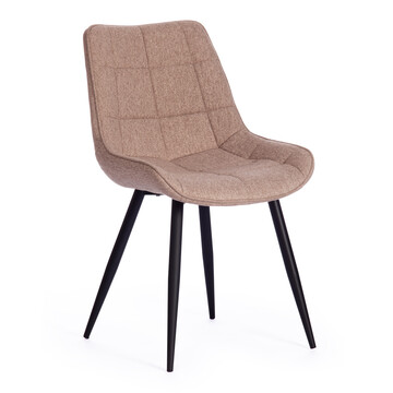 Стул ABRUZZO ( mod. 8060 ) металл,ткань, 52 х 63 х 85 см, ткань: серо-бежевый, ножки: черный 