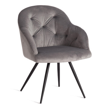 Кресло LIVORNO ( mod.1602 ) / 1 шт. в упаковке металл/ткань, 67х57х82см, серый вельвет 