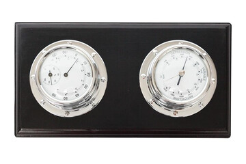 Термометр/барометр Secret De Maison ( mod. 37811 ) латунь/дерево манго, 28*15*6см, никель/черный 