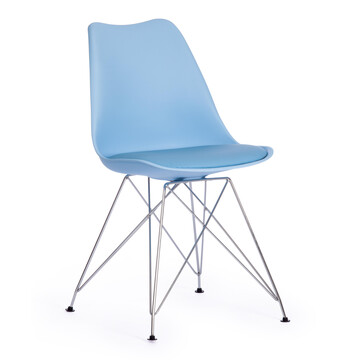 Стул TULIP IRON CHAIR (mod.EC-123) металл/пластик, 54,5*48*83,5см, голубой 