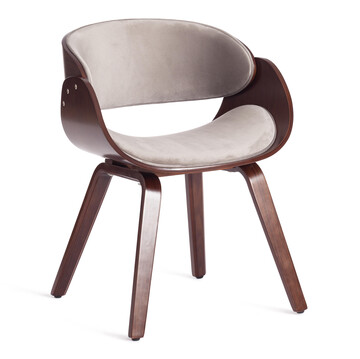 Стул LANDO (mod.8036) дерево / ткань, 59х53х75 см, орех/серый 