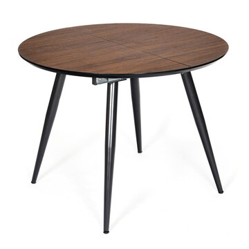 Стол ECLIPSE ( mod. 9005 ) металл/мдф, 100+40x100x76 см, темный орех/черный 