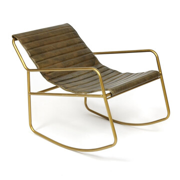 Кресло-качалка Secret De Maison FROST ( mod. 2533) металл/кожа буйвола, 50x40x96, античный зеленый 