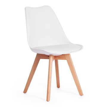 Стул TULIP (mod. 73) / 1 шт. в упаковке дерево/пластик/ПУ, 48.5*52.5*83cм, белый 