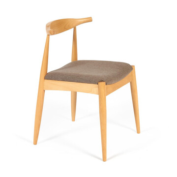 Стул мягкое сидение BULL каркас бук, сиденье ткань, 54,5*54*75см, Натуральный + Коричневый 