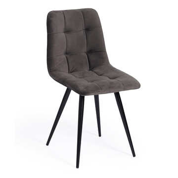 Стул CHILLY (mod. 7095) / 1 шт. в упаковке ткань/металл, 45x53х88 см, высота до сиденья 50 см, темно-серый barkhat 14/черный 