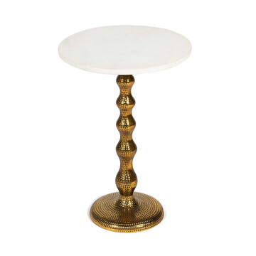 Столик кофейный Secret De Maison BOLLY ( mod. 12483-M ) алюминиевый сплав/мрамор, 40,5x40,5x58,5 см, античная медь 