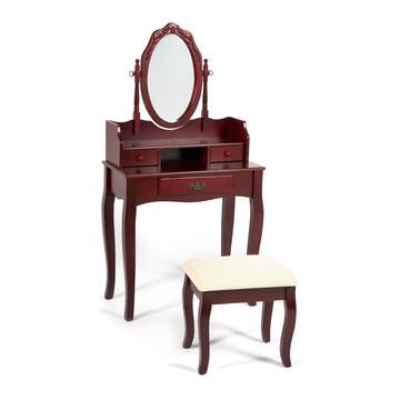 Туалетный столик с пуфом NY-V3024 вишня 