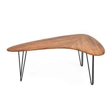 Стол журнальный WOLCOT МДФ/металл, 90*120*46,5 см, Дуб Американский (ножки черные) 