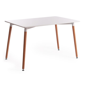 Стол JOHN (mod. T1001) МДФ/дерево, 120 х 80 х 75 см , White (Белый) / Natural (натуральный) 