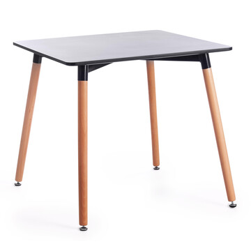 Стол JOHN (mod. T1003) МДФ/дерево, 80 х 80 х 75 см , Black (черный)/ Natural (натуральный) 