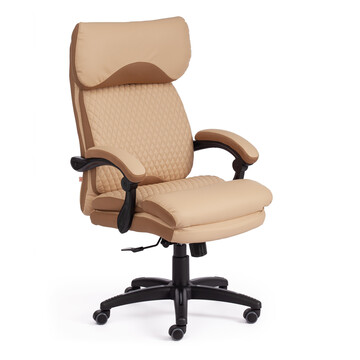 Кресло Chief/Чиф кож/зам/ткань, бежевый/бронза, 36-34/21 