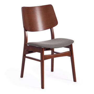 Стул мягкое сиденье LORD (Лорд) каркас бук (коричневый) , сиденье ткань, 45x81x53см, серый 