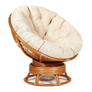 Кресло-качалка "PAPASAN" w 23/01 B / с подушкой / Cognac (коньяк), ткань Старт 