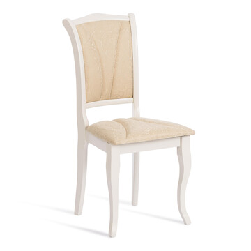 Стул Opera ( OP-SC ) дерево гевея, 45х53х97см, ivory white (слоновая кость 2-5), ткань бежевая (A168B) 