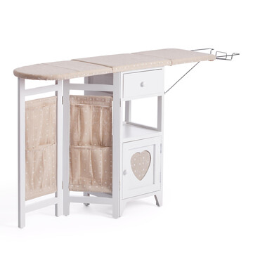 Гладильный комод с 2 ящиками Secret De Maison AMANT  (mod. XD1268) дерево павловния, мдф, 126х30х72см, white (белый) 