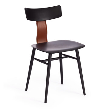 Стул ZULUS (mod. 8333) / 1 шт. в упаковке пластик/металл, 43 х 49 х 45 х 74 см , Black (Черный) / Brown (Коричневый) 832 