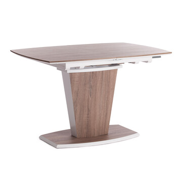 Стол FANCY МДФ HPL, 120-160х85х75 см, Дуб трюфель/Белый 