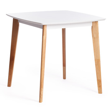 Стол обеденный Claire квадратный дерево гевея, МДФ, 80 x 80 x 75см , White (Белый) / Natural (натуральный) 