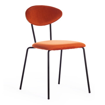 Стул NEO (mod. 0139014) металл/вельвет, 44х54х79 см, оранжевый S108 (126 BRICK)/черный 