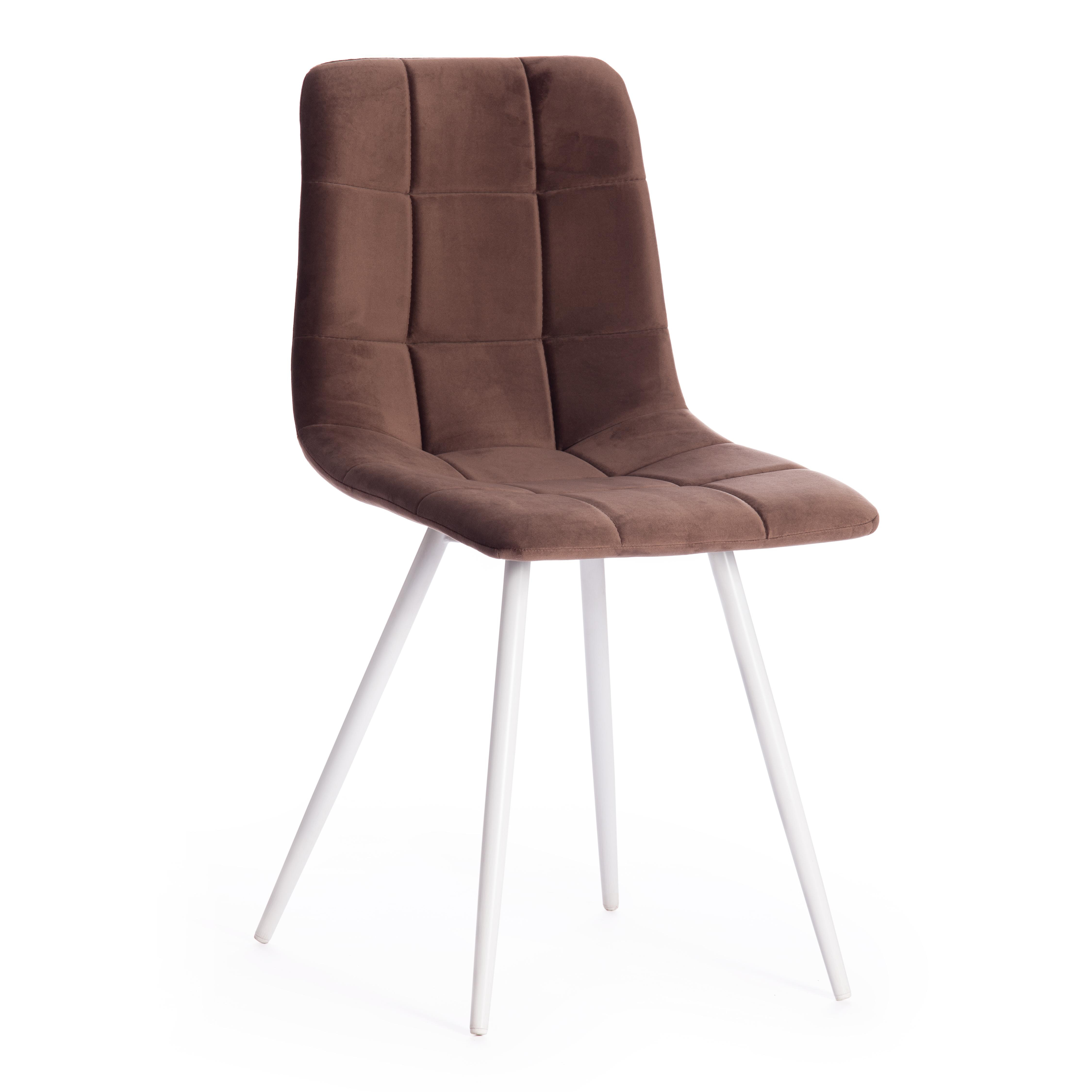 Стул Чилли/Chilly (мод. 7095-1) ткань/металл, 45х53х88см, коричневый бархат 12/белый 