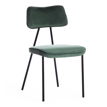 Стул SILVIA (mod. 0139124) / 1 шт. в упаковке металл/вельвет, 46,5х59х82,5 см, изумрудный S108 (CYAN 94)/черный 
