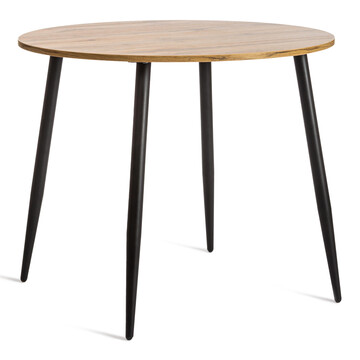 Стол URANUS ЛДСП/металл, 90x90x77 см, Дуб вотан/Черный 