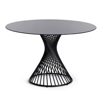 Стол BERTOIA (mod. GT21) металл/стекло, 120 х 120 х 75 см, Black (черный) 