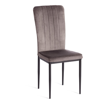 Стул VERTER (mod. 37) металл/вельвет,  43 х 41 х 96 см, Light grey (светло-серый) HLR24 / черный 