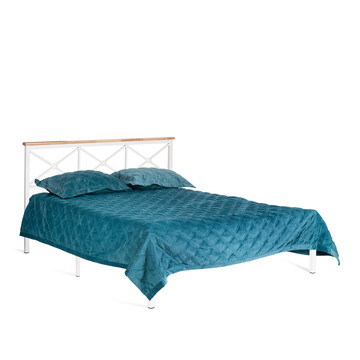 Кровать Iris (mod.9311) дерево гевея/металл, 160*200 см (Queen bed), Белый (White) 
