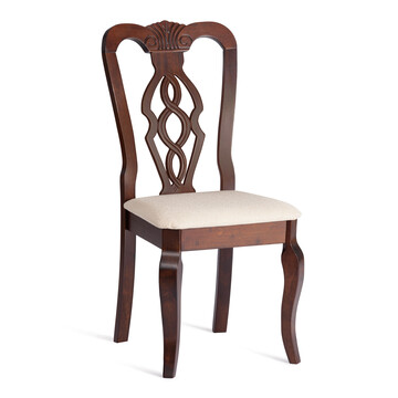 Стул - Афродита/ Aphrodite / 1 шт. в упаковке дерево гевея, 46х54х99см, Cappuchino , ткань кремовая с рисунком (А04) 