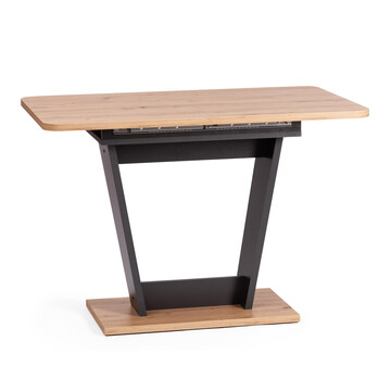 Стол обеденный FOX раздвижной ЛДСП, 68.6x110-145x75 см, Дуб артисан/Графит 