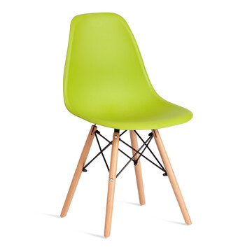 Стул CINDY (EAMES) (mod. 1801) дерево бук/металл/сиденье пластик, 45x51x82 см, Olive (оливковый) 