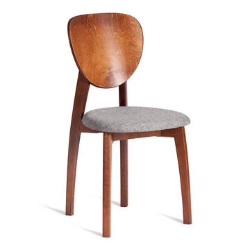 Стул DIAMANTE мягкое сидение бук, 42x42x85см, коричневый, ткань wool dimgrey, серый 