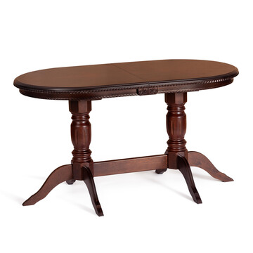 Стол обеденный раздвижной Коппола/Coppola бук, МДФ, 140-180х80х77см, темный орех (тобако), узор прямой 