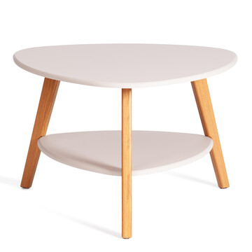 Журнальный стол FABIO мдф, 77х78х50 см,  крем/дуб светлый 