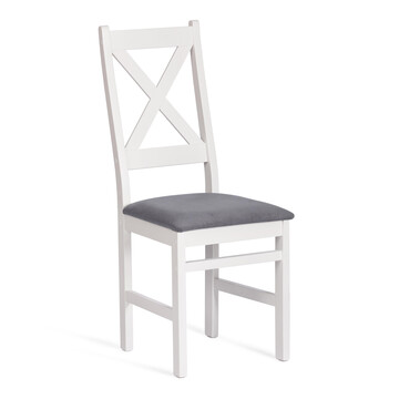 Стул CROSSMAN NEW, Многослойный березовый шпон, 41х40х100 см, white/велюр темно-серый 