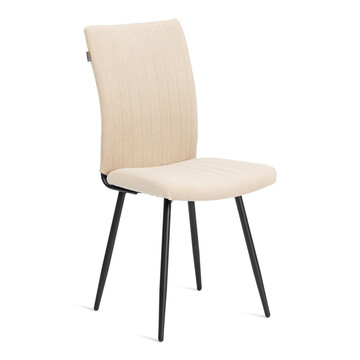 Стул обеденный Monte Carlo ткань велюр, молочный/черный, (Porsche 2), 49х51х93 см 