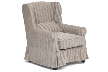 Кресло Secret De Maison Linby (mod. CC1312) дерево береза, ткань: хлопок, 81х87х95см, бежевая полоска (Stripes CC1312) 