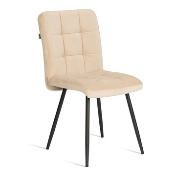Стул обеденный Medeo велюр, 47х56х89, молочный/черный, (Porsche 2) 