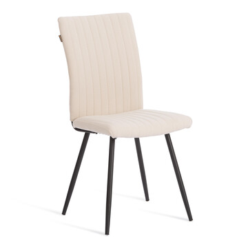 Стул обеденный Monte Carlo флок , молочный/черный, 4, 49х51х93 см 