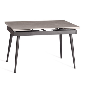 Стол обеденный Lord Grey/Лорд Грей столешница керамика (матовая) /опоры металл, светло-серый/чёрный, (120+30+30)x80x75(+1) см 