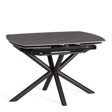 Стол обеденный Winston/Винстон столешница керамика (матовая) /опоры металл, темно-серый/черный, (120+30+30)x80x75 см 